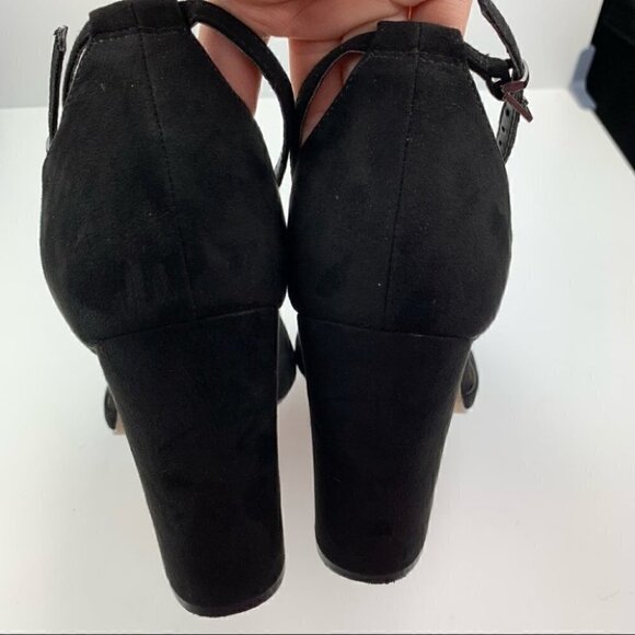 Asos heels 7 black faux suede Dorsay pointy toe - Picture 8 of 12